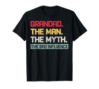 Vintage Grandad The Man The Myth The Bad Influence Retro Camiseta