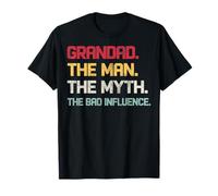 Vintage Grandad The Man The Myth The Bad Influence Retro Camiseta