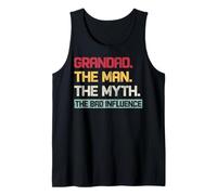 Vintage Grandad The Man The Myth The Bad Influence Retro Camiseta sin Mangas