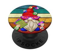 Vintage Graphic For Women Men Bingo GNOME Retro Bingo Life PopSockets PopGrip Adhesivo