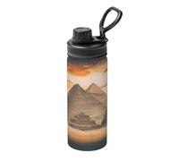 Vintage Great Egyptian Pyramid - Hervidor deportivo aislado de 18 onzas, termo de doble pared para bebidas frías y calientes, perfecto para viajes, camping