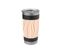 Vintage Groovy Pastel Ondas Patrón 60s 70s 80s Retro Vaso térmico de acero inoxidable de doble pared
