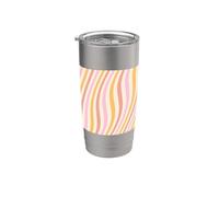 Vintage Groovy Pastel Ondas Patrón 60s 70s 80s Retro Vaso térmico de acero inoxidable de doble pared