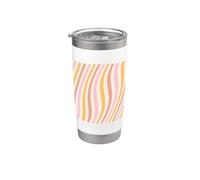 Vintage Groovy Pastel Ondas Patrón 60s 70s 80s Retro Vaso térmico de acero inoxidable de doble pared