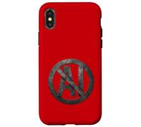 Vintage Grunge Anti-AI Símbolo Envejecido Carcasa para iPhone X/XS