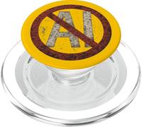 Vintage Grunge Anti-AI Símbolo Envejecido PopSockets PopGrip para MagSafe