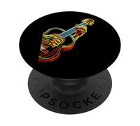Vintage Guitar Line Art Classical Acoustic Bassist Guitarist PopSockets PopGrip Adhesivo