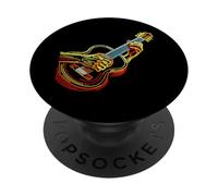 Vintage Guitar Line Art Classical Acoustic Bassist Guitarist PopSockets PopGrip Adhesivo