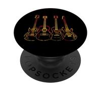 Vintage Guitar Line Art Classical Acoustic Bassist Guitarist PopSockets PopGrip Adhesivo