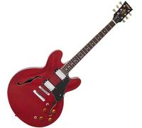 Vintage Guitarra Semi-Acústica VSA500 Cherry Red con Doble Bobina