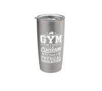 Vintage Gym No Es Una Materia Educación Física Profesor Educación Fís Vaso térmico de acero inoxidable de doble pared