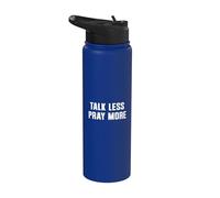 Vintage: habla menos, ora, más, creyente cristiano, fe en Jesús Stainless Steel Insulated Water Bottle