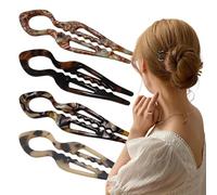 Vintage Hair Pins, U-Shape Hair Clips Set, 4.33x1.18x0.16 Inches Non-Slip Grip with Acetic Acid, Elegant Hairs Accessory, Styling Clips with Classic Design, Pins for Wedding Ballet