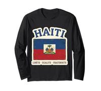 Vintage Haití Flag Day Libète Egalite Fraternite Haitian Manga Larga
