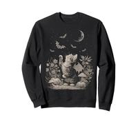 Vintage Halloween Cat Bat Wings Fall Cute Fairycore Graphic Sudadera