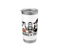 Vintage Halloween pingüino truco o waddle espeluznante Vaso térmico de acero inoxidable de doble pared