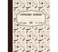 Vintage Halloween Witch Notebook for Girls: Aesthetic Beige Composition Book | 120 Lined Pages | 7.5 x 9.25 in | Perfect for Writing, School, or Spooky Season Journaling