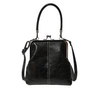 Vintage Handbags | Adjustable British Style Kiss Lock PU Leather Pack | Vintage Purses for Women | for Work Commuting Outdoor Travel Girls Phone Women, Negro , Se référer au descriptif