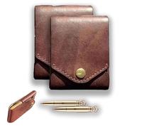 Vintage Handmade Leather Wallet, Multifunctional Handmade Leather Wallet for Men, Compact Wallets for Cash, Leathers Business Card Holder, Slim Minimalist Men's Wallets Built-In Pen Slot (2set)