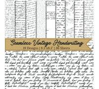 Vintage Handwriting Scrapbook Craft Paper Pad: 18 Seamless Designs With Words, 36 Double-Side Sheets (2 Sheets Per Design) Printed on 8.5"x8.5" Size ... Cardstock, DIY Projects, Gift Wrapping etc