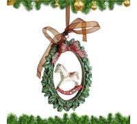 Vintage Harz Weihnachtsverzierung - Kranzanhänger im Retro -Stil für Baum, Kaminsims, Wand | Festliche Weihnachtsdekoration für Party, Wohnzimmer, Flur, Schlafzimmer, Gartendekorationen