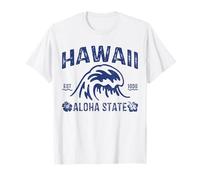 Vintage Hawaii Aloha State Wave Surf Hawaiano Beach Surf Camiseta