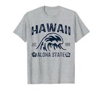 Vintage Hawaii Aloha State Wave Surf Hawaiano Beach Surf Camiseta