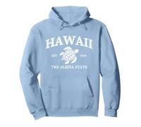 Vintage Hawaii The Aloha State Turtle Haciendo Surf en la Playa Hawaiana Sudadera con Capucha