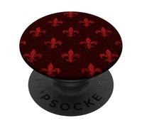 Vintage Heráldica Francesa Royal Red Fleur de LYS PopSockets PopGrip Adhesivo