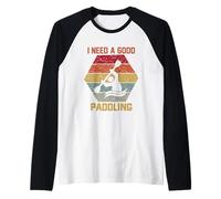 Vintage Hexagon Kayaker Kayak Necesito una Buena remada Camiseta Manga Raglan