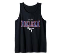 Vintage Hialeah Florida Athletic Sport FL Florida Mapa Camiseta sin Mangas