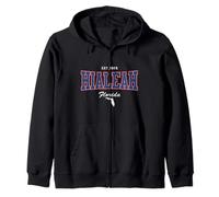 Vintage Hialeah Florida Athletic Sport FL Florida Mapa Sudadera con Capucha