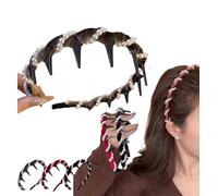 Vintage High Cranium Artificial Hairband, 2025 New Elegant Head Band Girls,Stylish Bling Hair Hoop for Wedding Party Daily Wear (Brown, 15 * 13 * 3cm/5.9 * 5.1 * 1.1in)