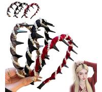 Vintage High Cranium Artificial Pearl Hair Band,2025 New Elegant Non Slip Pearl Headbands,anti-slip Decorative Hair Bands Fashion Hair Accessories for Women and Girls (MIX)