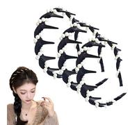Vintage High Cranium Artificial Pearl Hairband, 2025 New Anti-Slip Elegant Braided Headband for Women Girls, Wedding Party Daily Wear Hair Accessories Gift (3pcs B)