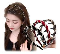 Vintage High Cranium Artificial Pearl Hairband,2025 New Elegant Non Slip Pearl Headbands with Teeth, Bridal Hair Hoop Party Wedding Hair Accessories for Women and Girls (A4-3PC)