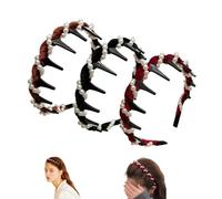 Vintage High Cranium Artificial Pearl Hairband,2025 NewSparkling Diamond Wave Hair Bands,Anti-slip Decorative Hair Bands Fashion Hairs Accessories for Women (pearl 3pcs)