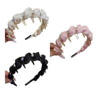 Vintage High Cranium Artificial Pearl Hairband,2025 NewSparkling Diamond Wave Hair Bands,Anti-slip Decorative Hair Bands Fashion Hairs Accessories for Women (Crystal 3pcs)