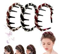 Vintage High Cranium Artificial Pearl Hairband, Elegant Pearl Headbands,Classic Retro Hair Accessories, Rhinestones Hair Accessories, Bridal Hair Hoop Party Wedding Hair Accessories (A, One Size)