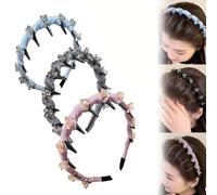 Vintage High Cranium Artificial Pearl Hairband, Elegant Pearl Headbands,Classic Retro Hair Accessories, Rhinestones Hair Accessories, Bridal Hair Hoop Party Wedding Hair Accessories (B, One Size)