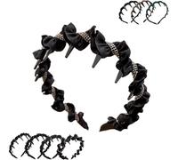 Vintage High Cranium Artificial Pearl Hairband, Elegant Pearl Headbands for Women Girls, Anti-slip Decorative Hair Bands,Fashion Hair Accessories (Style4)