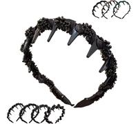 Vintage High Cranium Artificial Pearl Hairband, Elegant Pearl Headbands for Women Girls, Anti-slip Decorative Hair Bands,Fashion Hair Accessories (Style3)