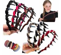 Vintage High Cranium Artificial Pearl Hairband,Fashion Hair Accessories Braid Tool Non Slip Hairband,Elegant Pearl Headband Hair Hoop,For Women Girls (6*Mix, size)