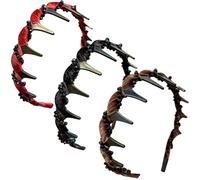 Vintage High Cranium Artificial Pearl Hairband, Vintage Pearl Reversible Head Bands for Women's Hair, Hair Comb Headband with Teeth Hair Hoop Accessory (3PCS-d)