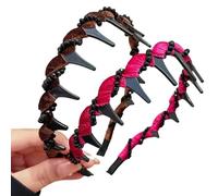 Vintage High Cranium Artificial Pearl Hairband, Vintage Pearl Reversible Head Bands for Women's Hair, Hair Comb Headband with Teeth Hair Hoop Accessory (2PCS-d)