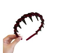 Vintage High Cranium Artificial Pearl Headband - Elegant Non-slip Pearl Hairband with Zig Zag Design, Bridal Hair Hoop for Party Wedding, Hair Accessories for Women and Girls (Red, A)