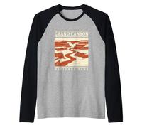 Vintage Hiking Grand Canyon National Park Arizona Camiseta Manga Raglan