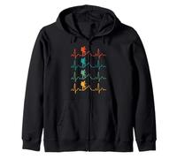 Vintage Hiking Heartbeat Hiker Nature Lover Outdoor Sudadera con Capucha