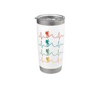 Vintage Hiking Heartbeat Hiker Nature Lover Outdoor Vaso térmico de acero inoxidable de doble pared