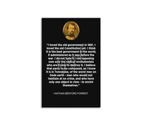 Vintage Historical Figure Art Print, Portrait with Quotes Canvas for Bedroom Study Wall Decor(Framed,12x18inch(30x45cm))